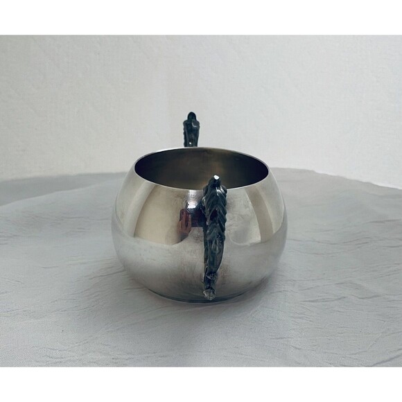 Sheridan Silver On Copper Open Sugar Bowl With Ornate Handles 2.5" Tall Vintage - Picture 4 of 9